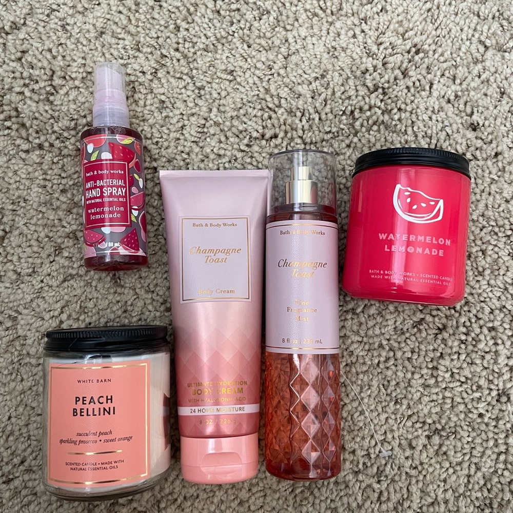 Brand New Bath & Body Works Set Candles and Body Products Set of 5